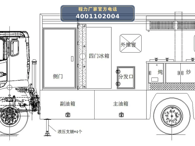 CL5120XZC6BZ型野外自行式炊事车