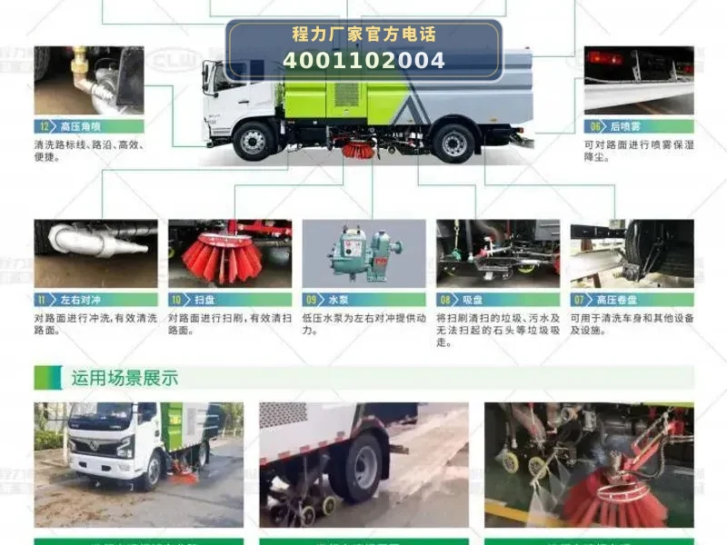 CLW5040TXSBEV6SL型华神蓝牌纯电动洗扫车